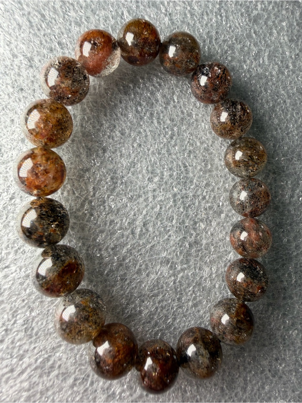 Gorgeous Rare 10MM Venom Fire Quartz Natural Crystal Bracelet